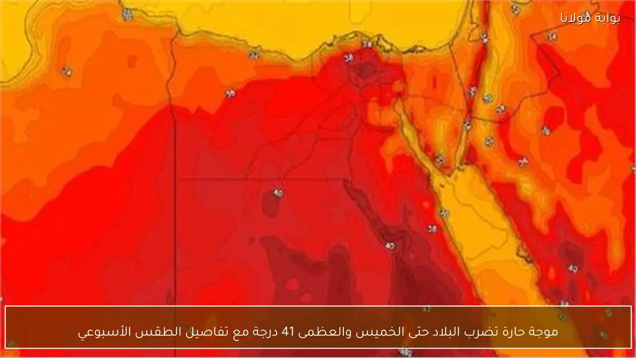 موجة حارة تضرب البلاد حتى الخميس والعظمى 41 درجة مع تفاصيل الطقس الأسبوعي
