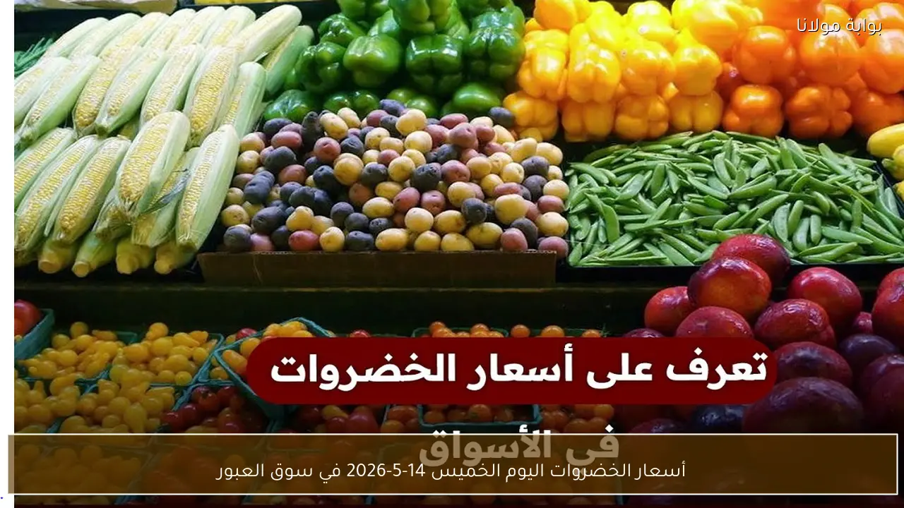 أسعار الخضروات اليوم الخميس 14-5-2026 في سوق العبور