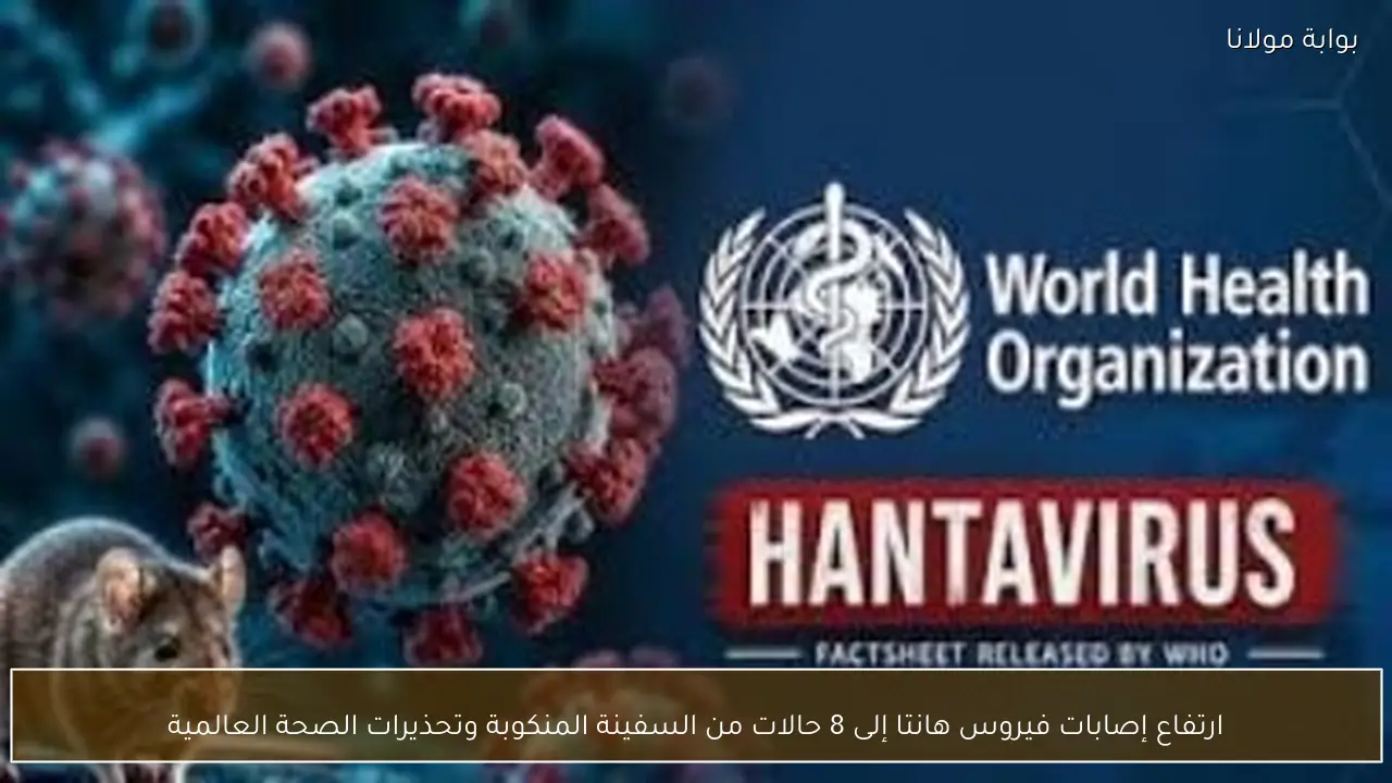 ارتفاع إصابات فيروس هانتا إلى 8 حالات من السفينة المنكوبة وتحذيرات الصحة العالمية