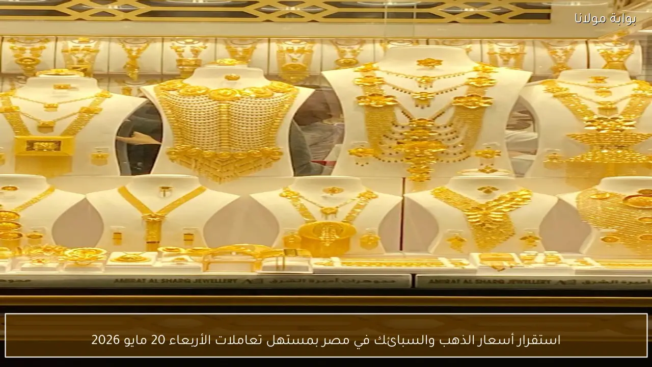 استقرار أسعار الذهب والسبائك في مصر بمستهل تعاملات الأربعاء 20 مايو 2026