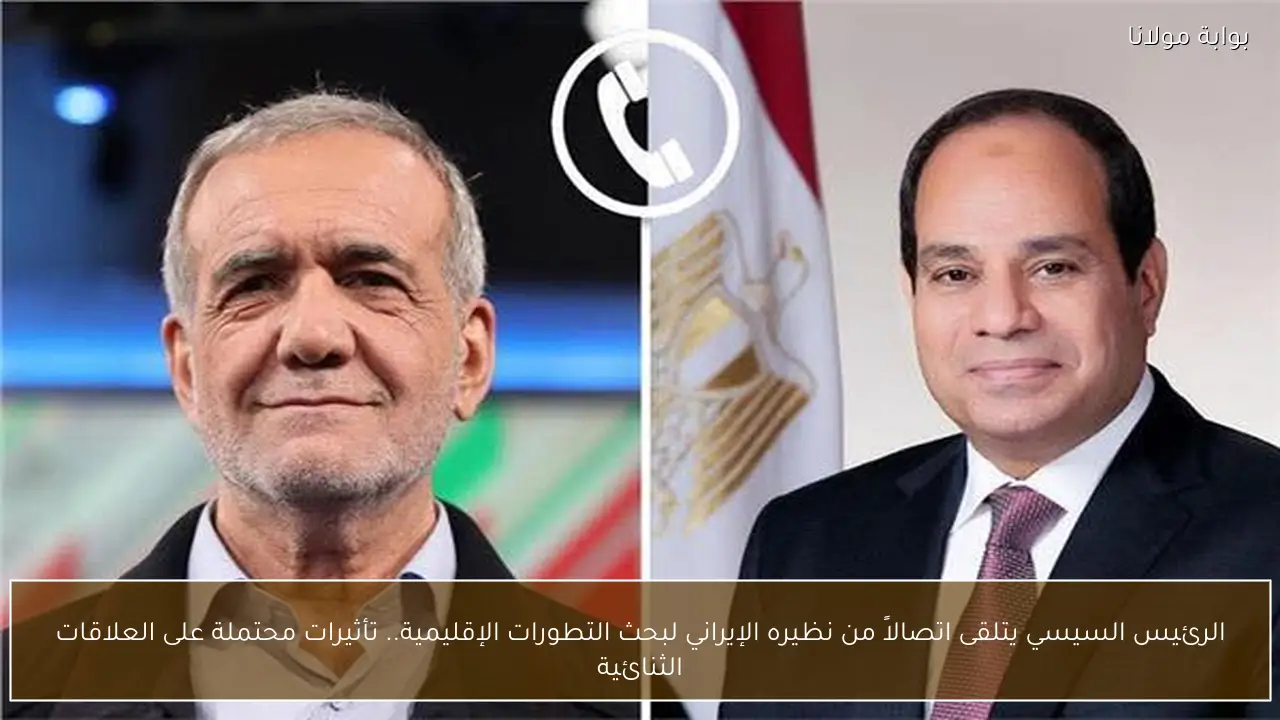 الرئيس السيسي يتلقى اتصالاً من نظيره الإيراني لبحث التطورات الإقليمية.. تأثيرات محتملة على العلاقات الثنائية