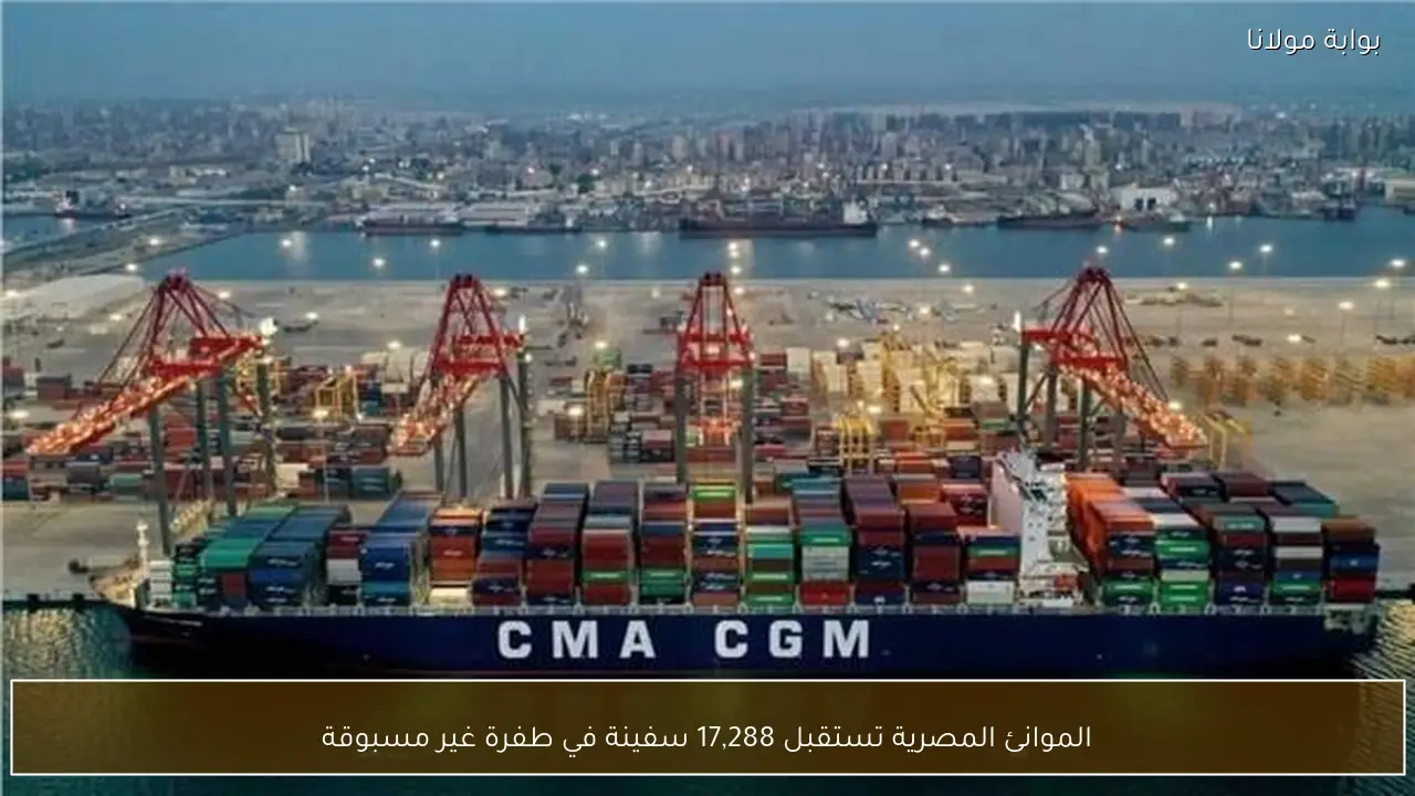 الموانئ المصرية تستقبل 17,288 سفينة في طفرة غير مسبوقة