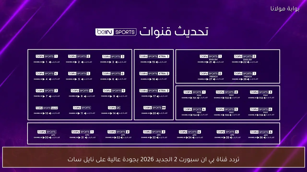 تردد قناة بي ان سبورت 2 الجديد 2026 بجودة عالية على نايل سات