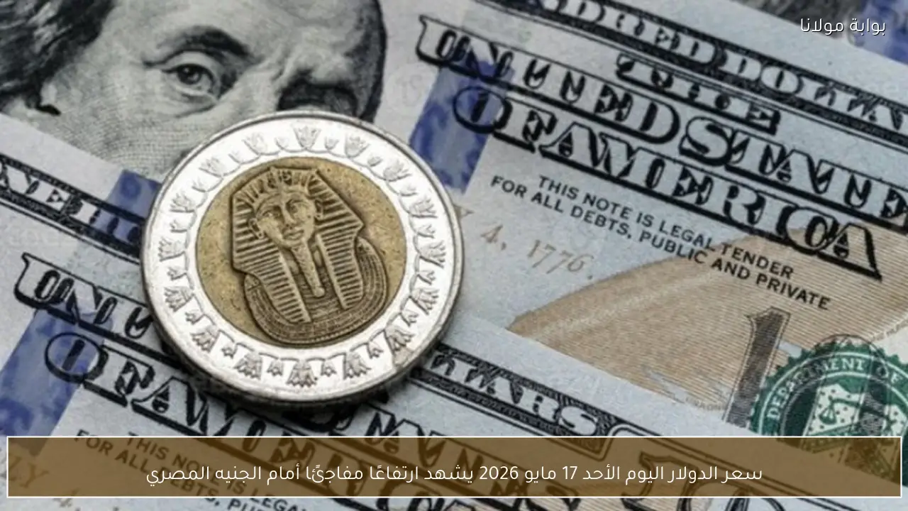 سعر الدولار اليوم الأحد 17 مايو 2026 يشهد ارتفاعًا مفاجئًا أمام الجنيه المصري