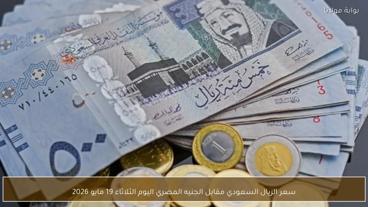 سعر الريال السعودي مقابل الجنيه المصري اليوم الثلاثاء 19 مايو 2026