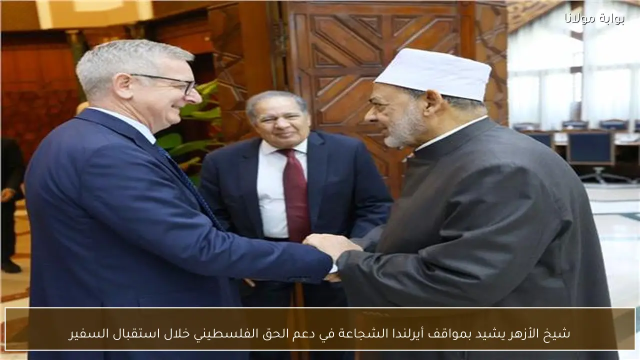 شيخ الأزهر يشيد بمواقف أيرلندا الشجاعة في دعم الحق الفلسطيني خلال استقبال السفير