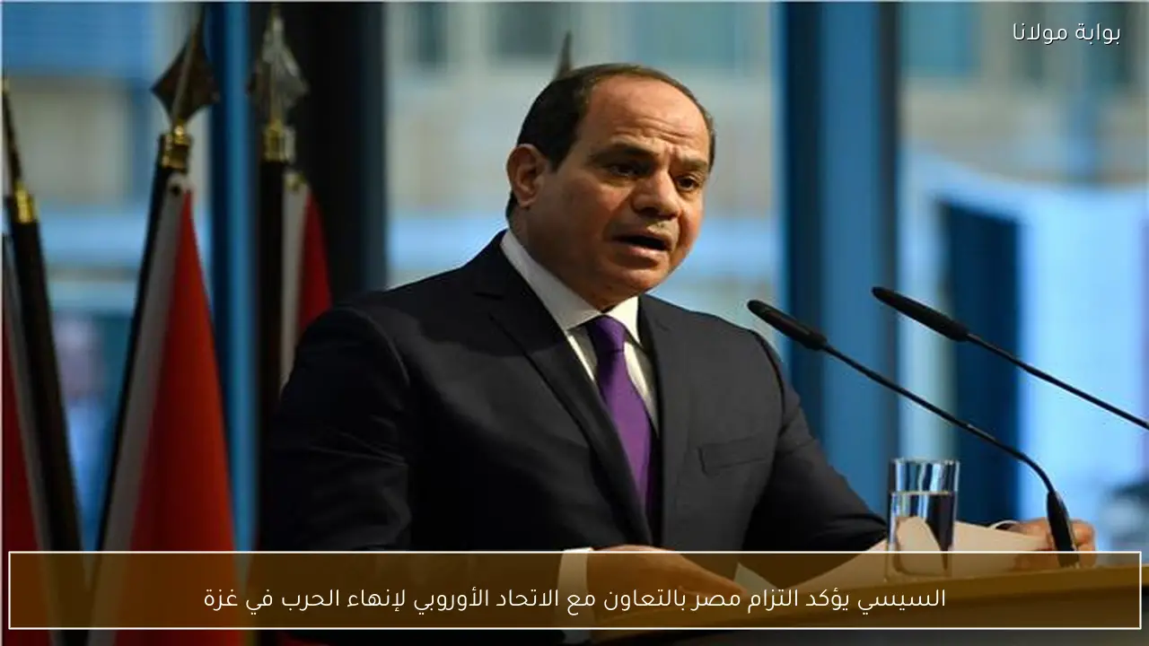 السيسي يؤكد التزام مصر بالتعاون مع الاتحاد الأوروبي لإنهاء الحرب في غزة