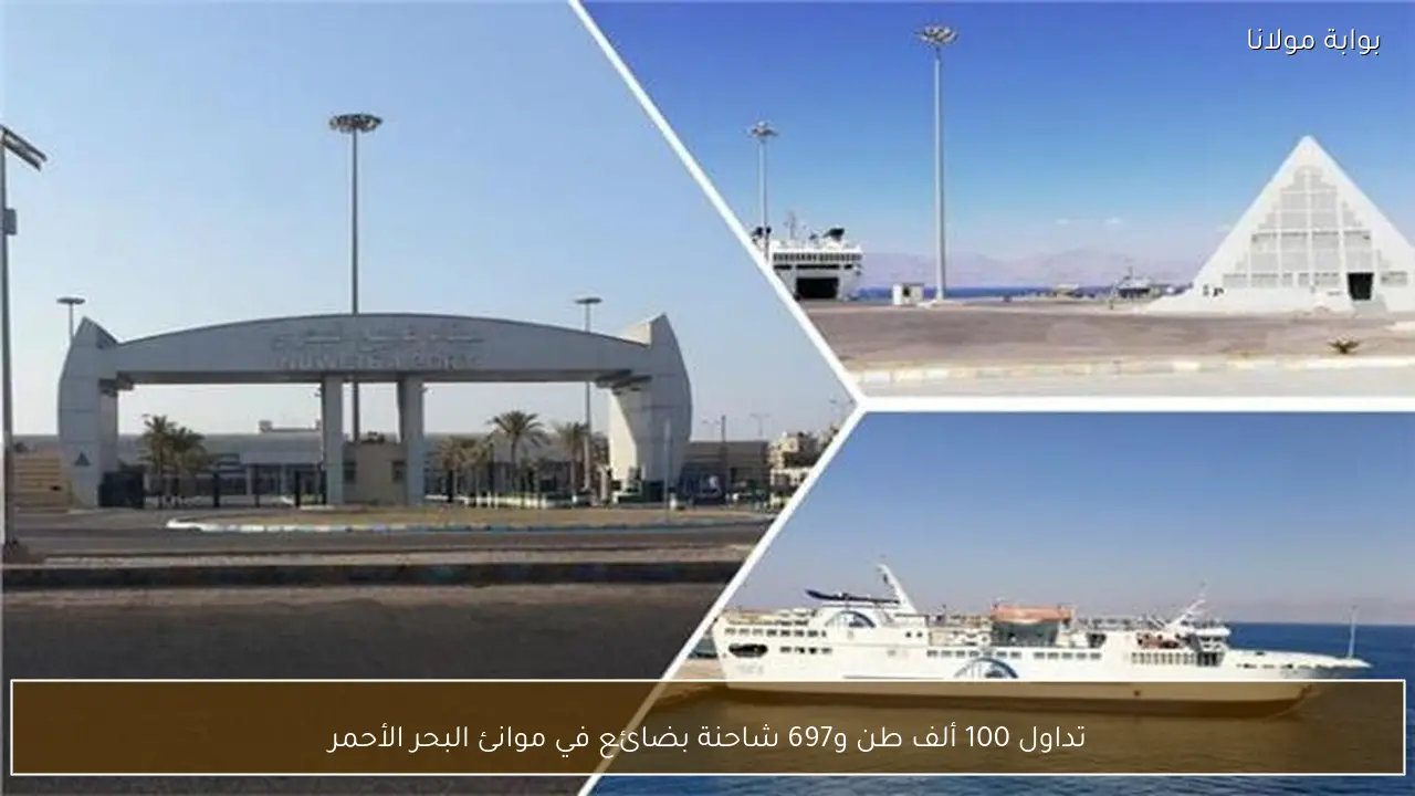 تداول 100 ألف طن و697 شاحنة بضائع في موانئ البحر الأحمر