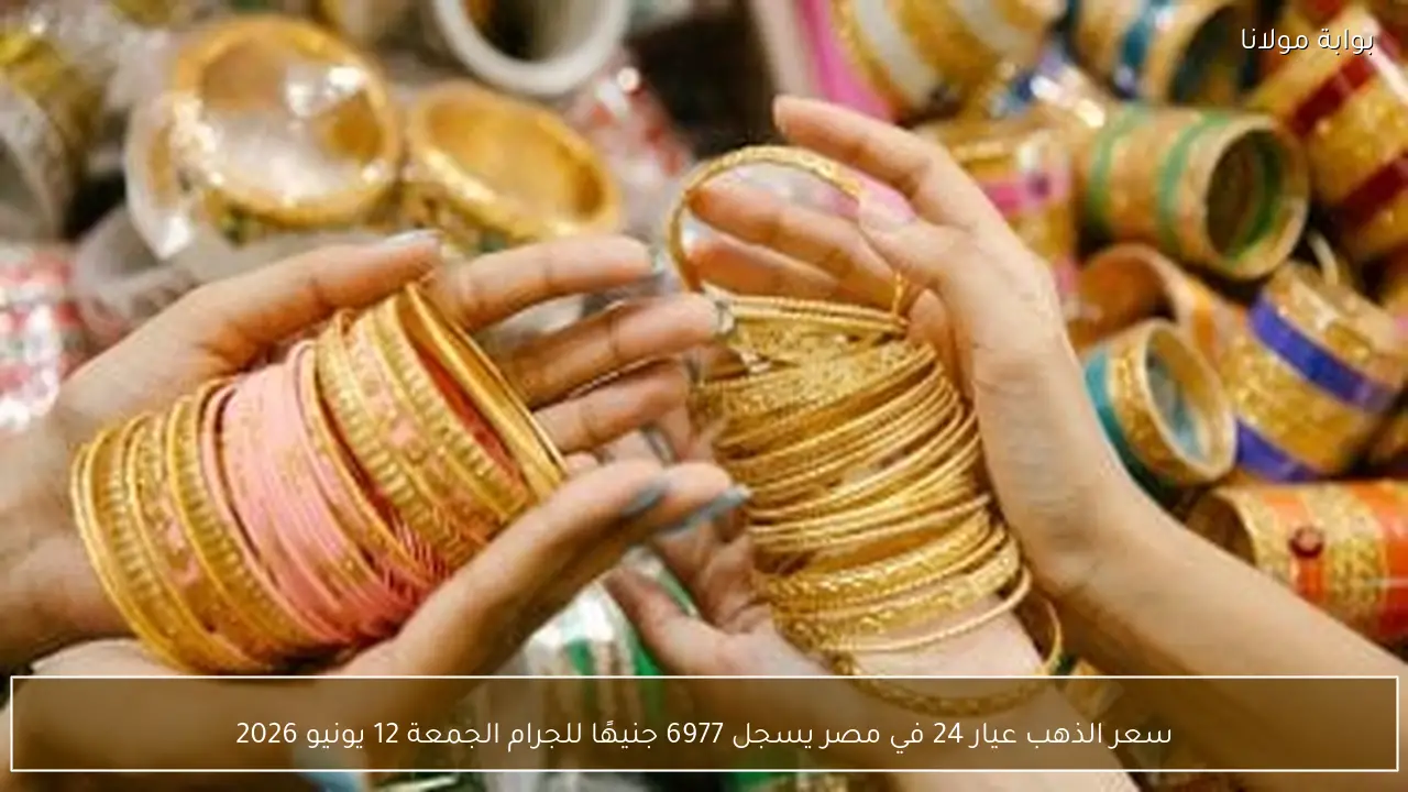 سعر الذهب عيار 24 في مصر يسجل 6977 جنيهًا للجرام الجمعة 12 يونيو 2026