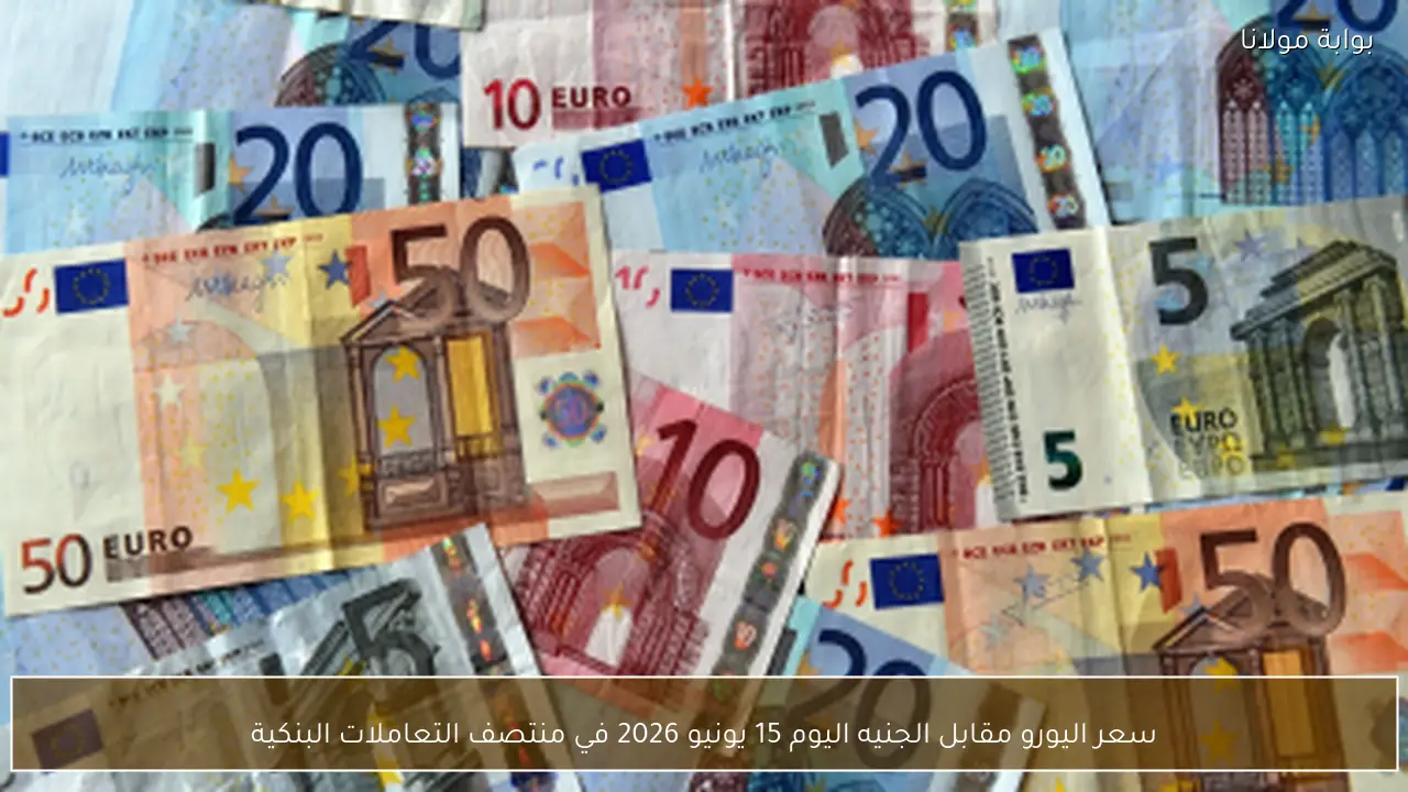 سعر اليورو مقابل الجنيه اليوم 15 يونيو 2026 في منتصف التعاملات البنكية