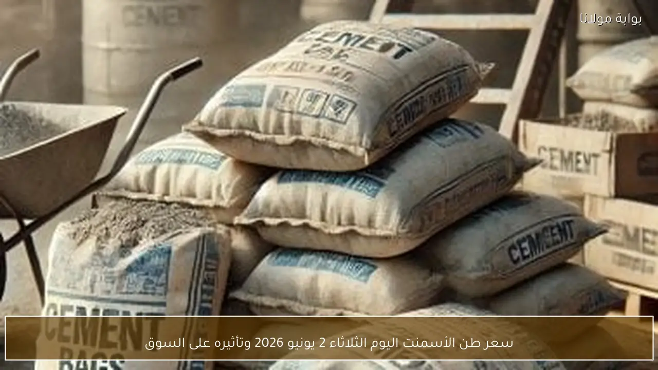 سعر طن الأسمنت اليوم الثلاثاء 2 يونيو 2026 وتأثيره على السوق