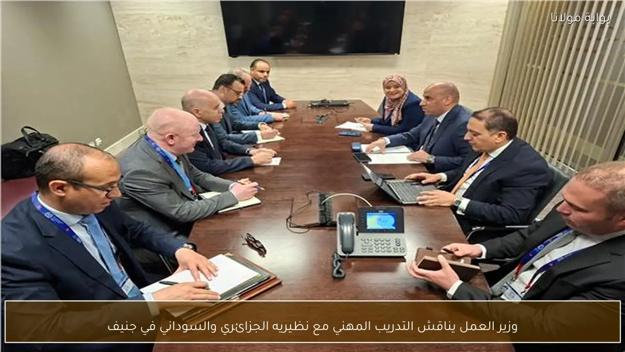 وزير العمل يناقش التدريب المهني مع نظيريه الجزائري والسوداني في جنيف