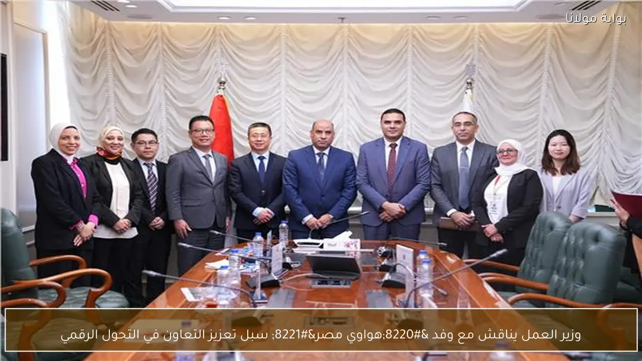 وزير العمل يناقش مع وفد “هواوي مصر” سبل تعزيز التعاون في التحول الرقمي