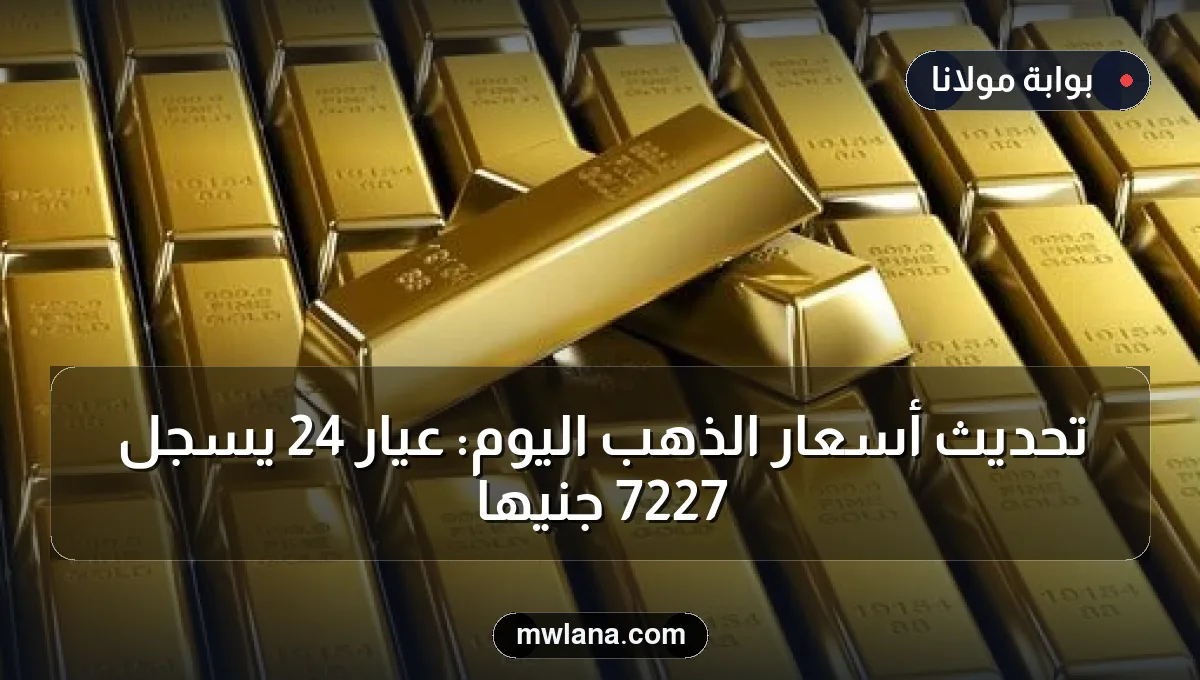 تحديث أسعار الذهب اليوم: عيار 24 يسجل 7227 جنيها