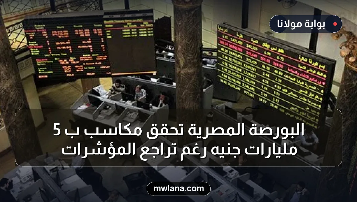 البورصة المصرية تحقق مكاسب بـ 5 مليارات جنيه رغم تراجع المؤشرات