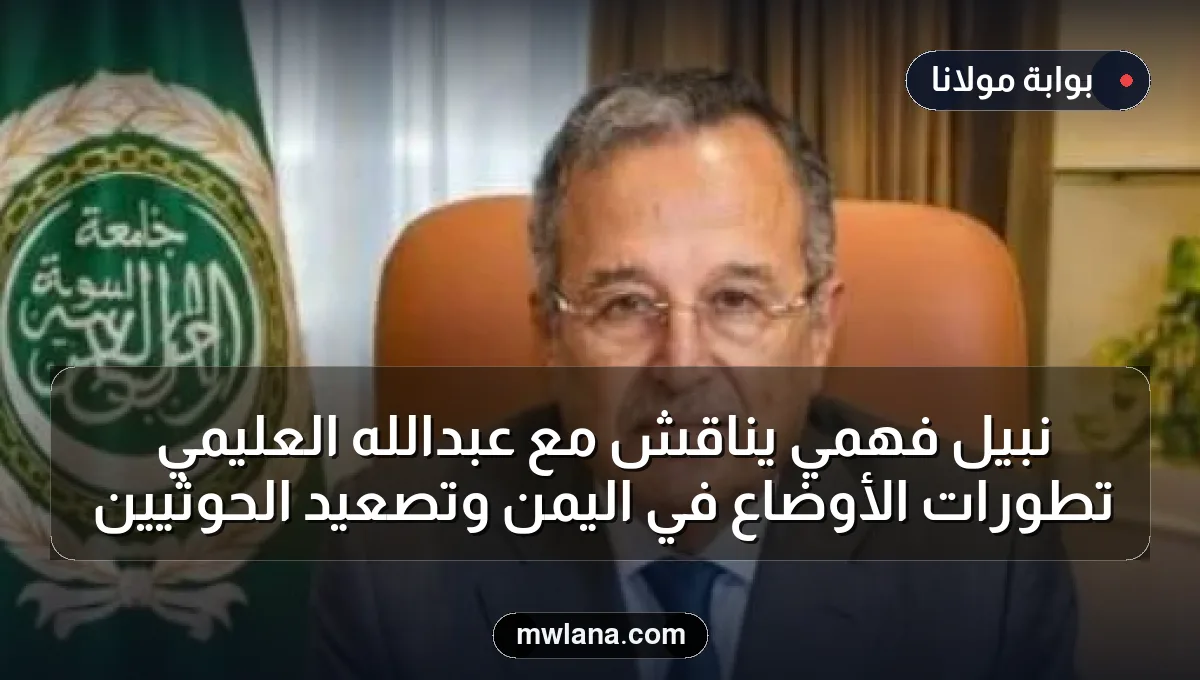نبيل فهمي يناقش مع عبدالله العليمي تطورات الأوضاع في اليمن وتصعيد الحوثيين