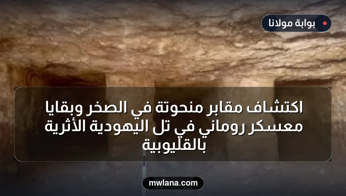 اكتشاف مقابر منحوتة في الصخر وبقايا معسكر روماني في تل اليهودية الأثرية بالقليوبية