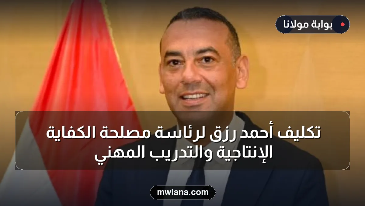 تكليف أحمد رزق لرئاسة مصلحة الكفاية الإنتاجية والتدريب المهني