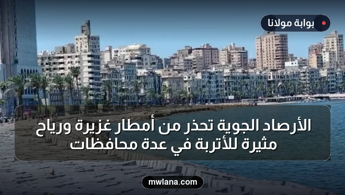الأرصاد الجوية تحذر من أمطار غزيرة ورياح مثيرة للأتربة في عدة محافظات