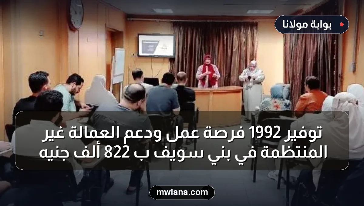 توفير 1992 فرصة عمل ودعم العمالة غير المنتظمة في بني سويف بـ 822 ألف جنيه