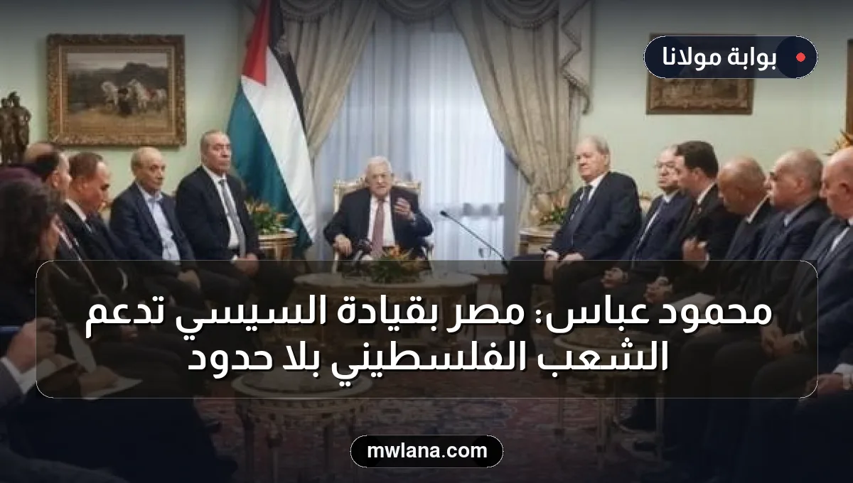 محمود عباس: مصر بقيادة السيسي تدعم الشعب الفلسطيني بلا حدود