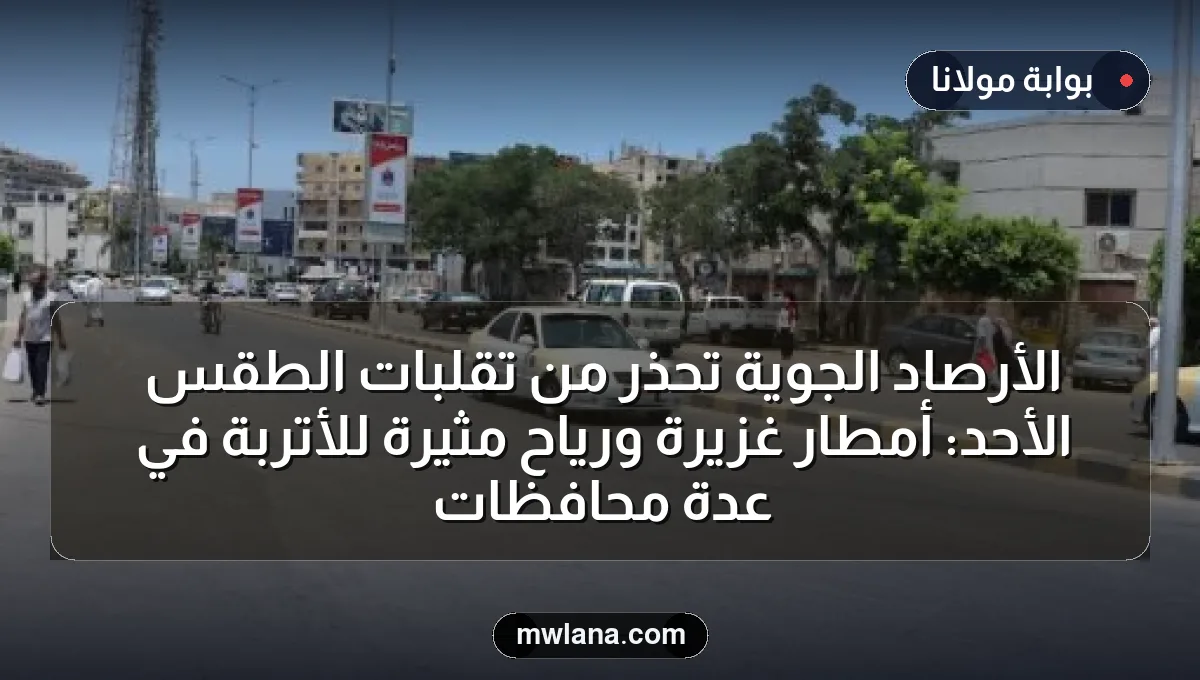 الأرصاد الجوية تحذر من تقلبات الطقس الأحد: أمطار غزيرة ورياح مثيرة للأتربة في عدة محافظات