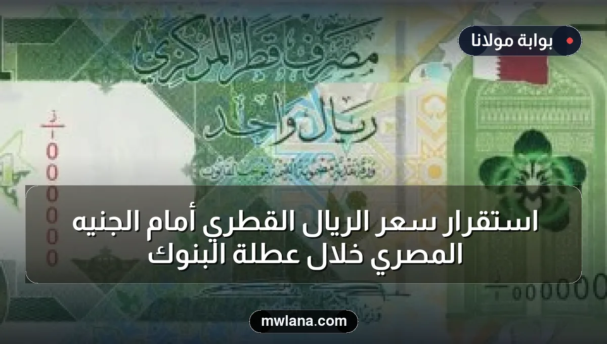 استقرار سعر الريال القطري أمام الجنيه المصري خلال عطلة البنوك