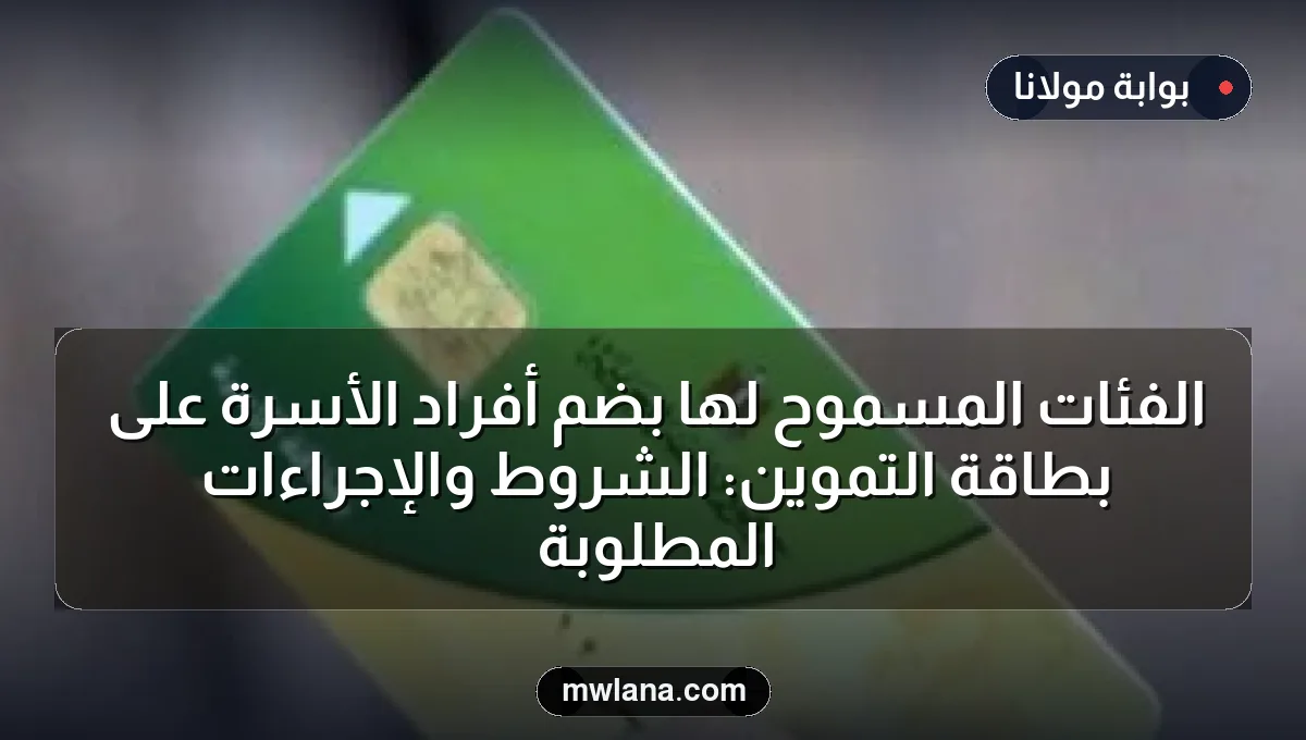 الفئات المسموح لها بضم أفراد الأسرة على بطاقة التموين: الشروط والإجراءات المطلوبة