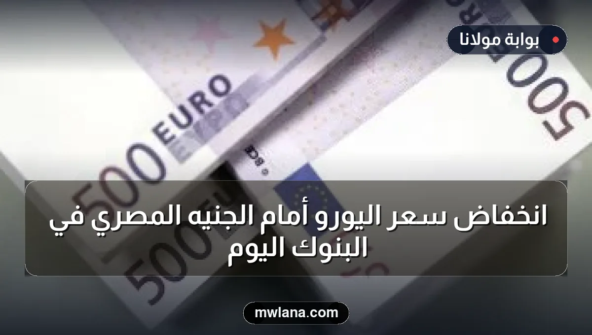 انخفاض سعر اليورو أمام الجنيه المصري في البنوك اليوم