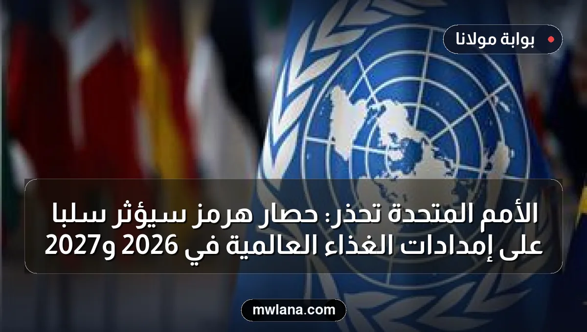 الأمم المتحدة تحذر: حصار هرمز سيؤثر سلباً على إمدادات الغذاء العالمية في 2026 و2027