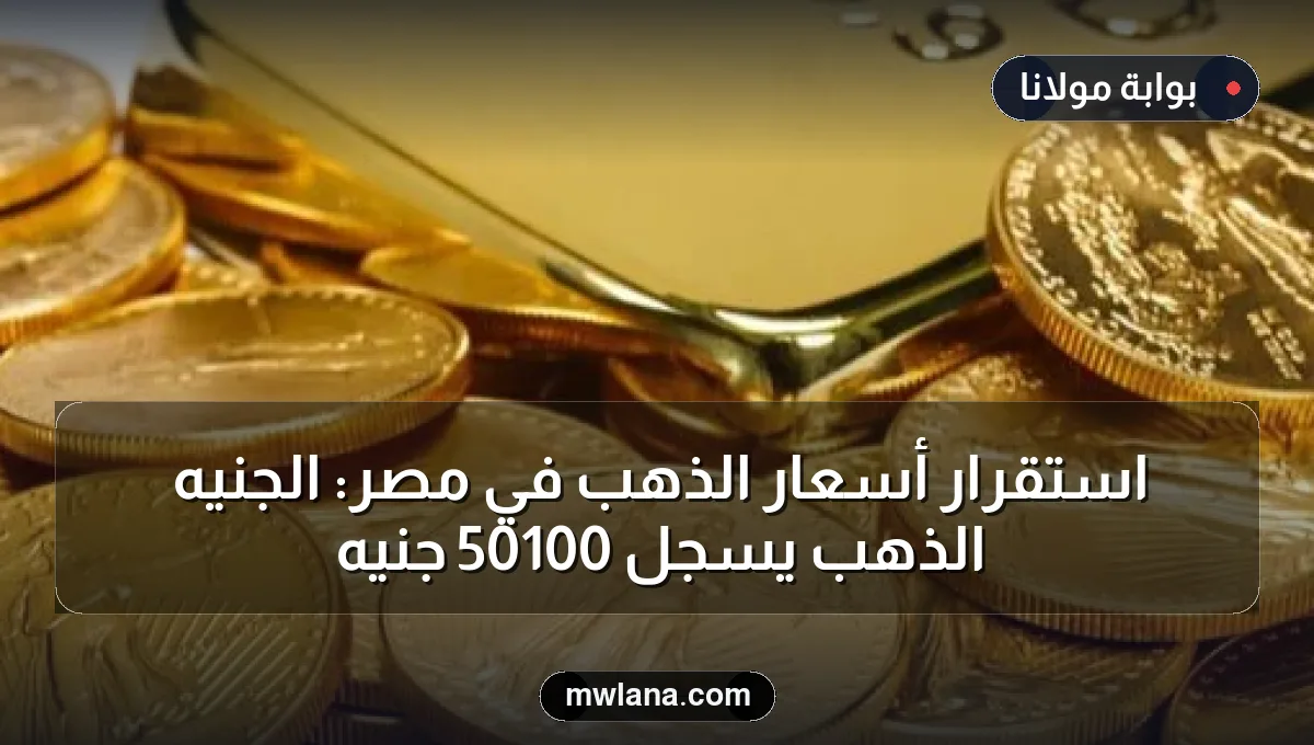 استقرار أسعار الذهب في مصر: الجنيه الذهب يسجل 50100 جنيه