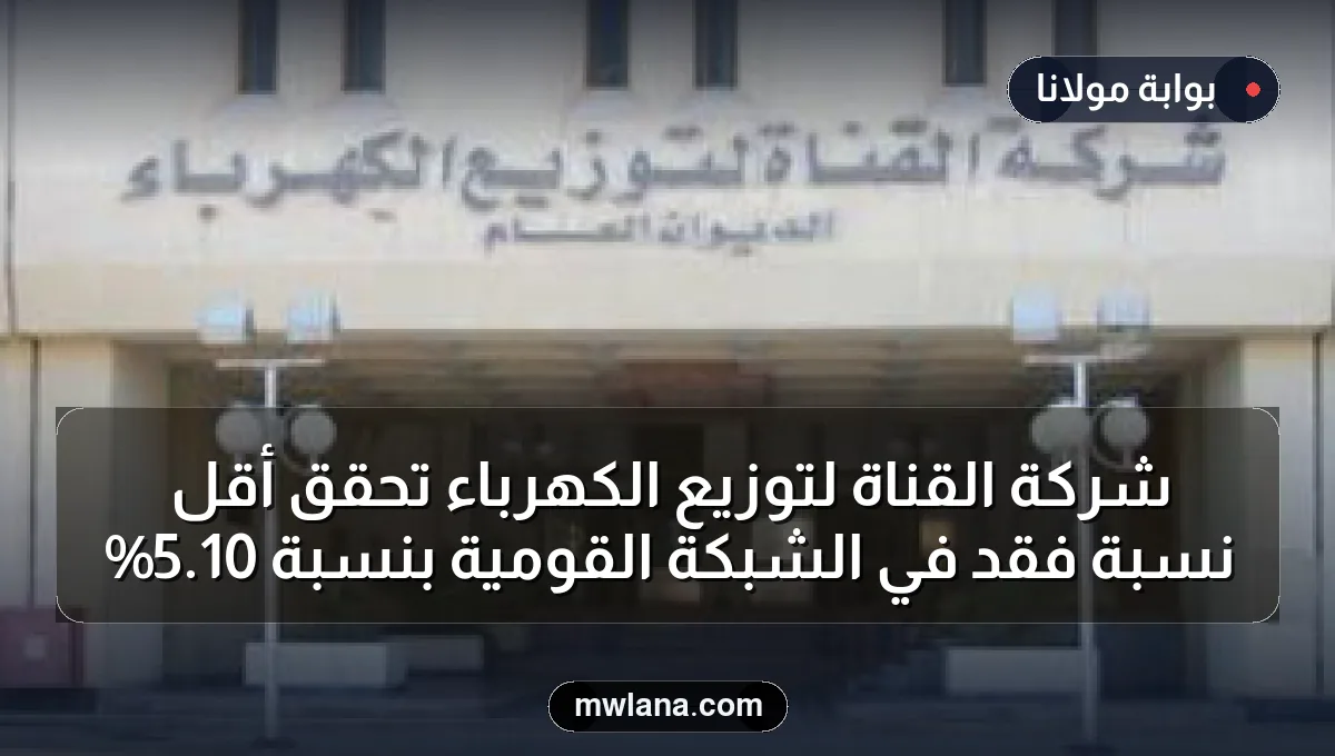 شركة القناة لتوزيع الكهرباء تحقق أقل نسبة فقد في الشبكة القومية بنسبة 10.5%