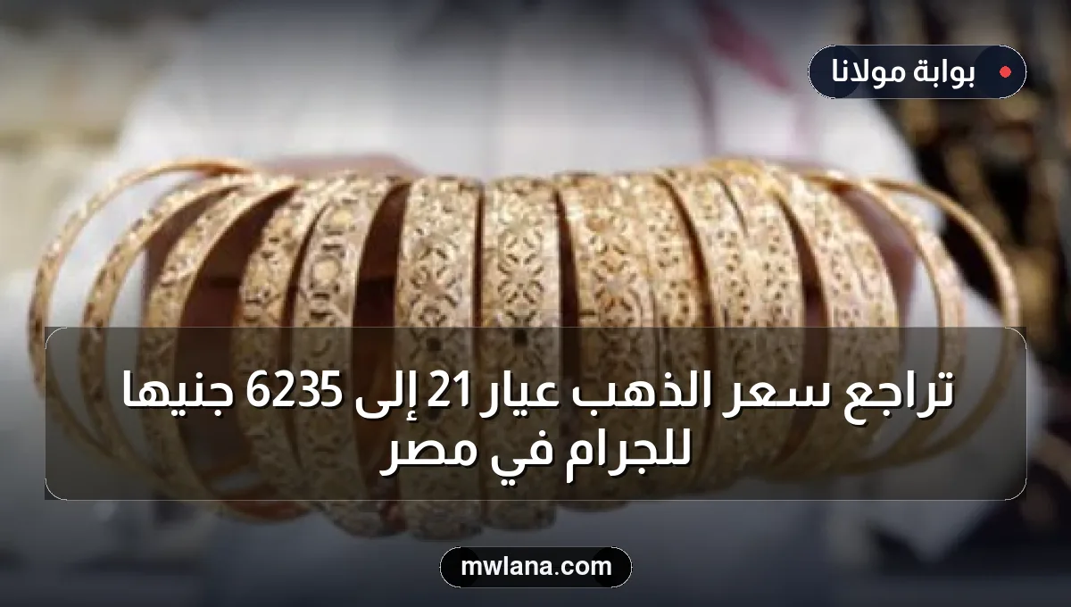 تراجع سعر الذهب عيار 21 إلى 6235 جنيها للجرام في مصر