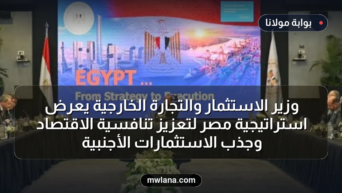 وزير الاستثمار والتجارة الخارجية يعرض استراتيجية مصر لتعزيز تنافسية الاقتصاد وجذب الاستثمارات الأجنبية
