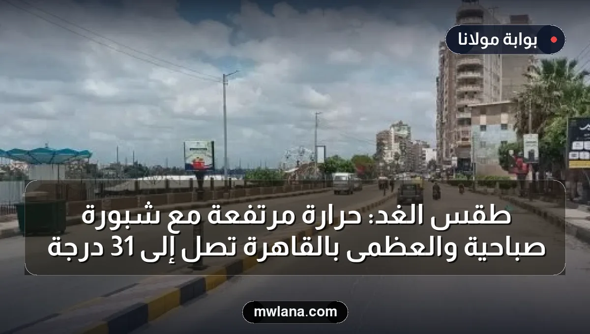 طقس الغد: حرارة مرتفعة مع شبورة صباحية والعظمى بالقاهرة تصل إلى 31 درجة