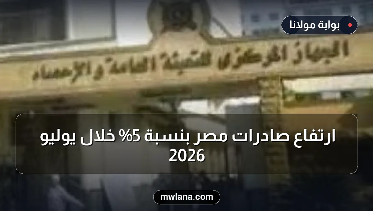 ارتفاع صادرات مصر بنسبة 5% خلال يوليو 2026
