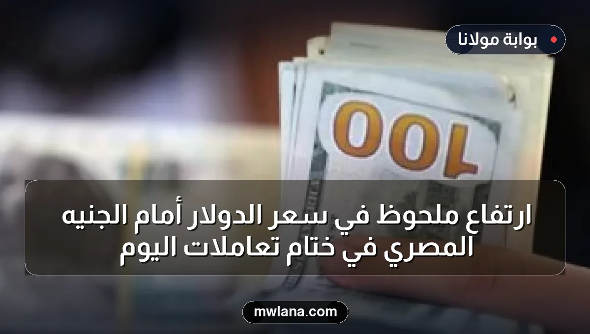 ارتفاع ملحوظ في سعر الدولار أمام الجنيه المصري في ختام تعاملات اليوم