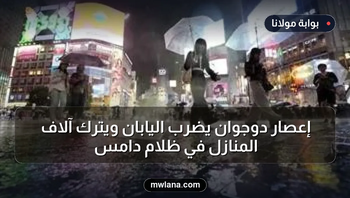 إعصار دوجوان يضرب اليابان ويترك آلاف المنازل في ظلام دامس