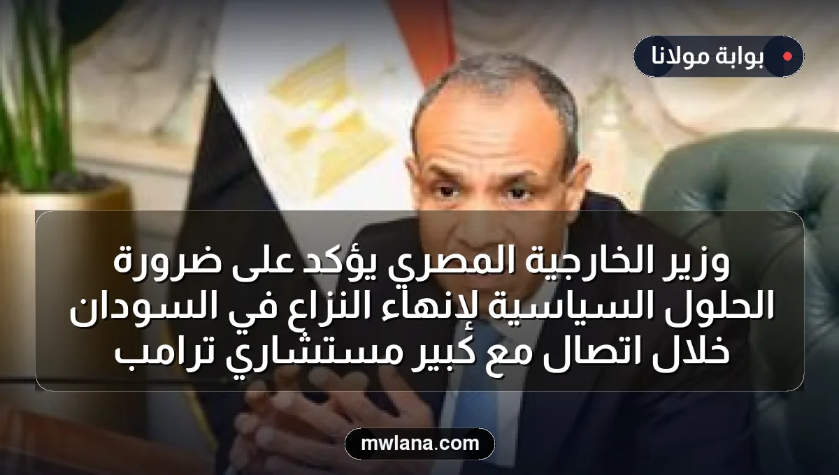 وزير الخارجية المصري يؤكد على ضرورة الحلول السياسية لإنهاء النزاع في السودان خلال اتصال مع كبير مستشاري ترامب