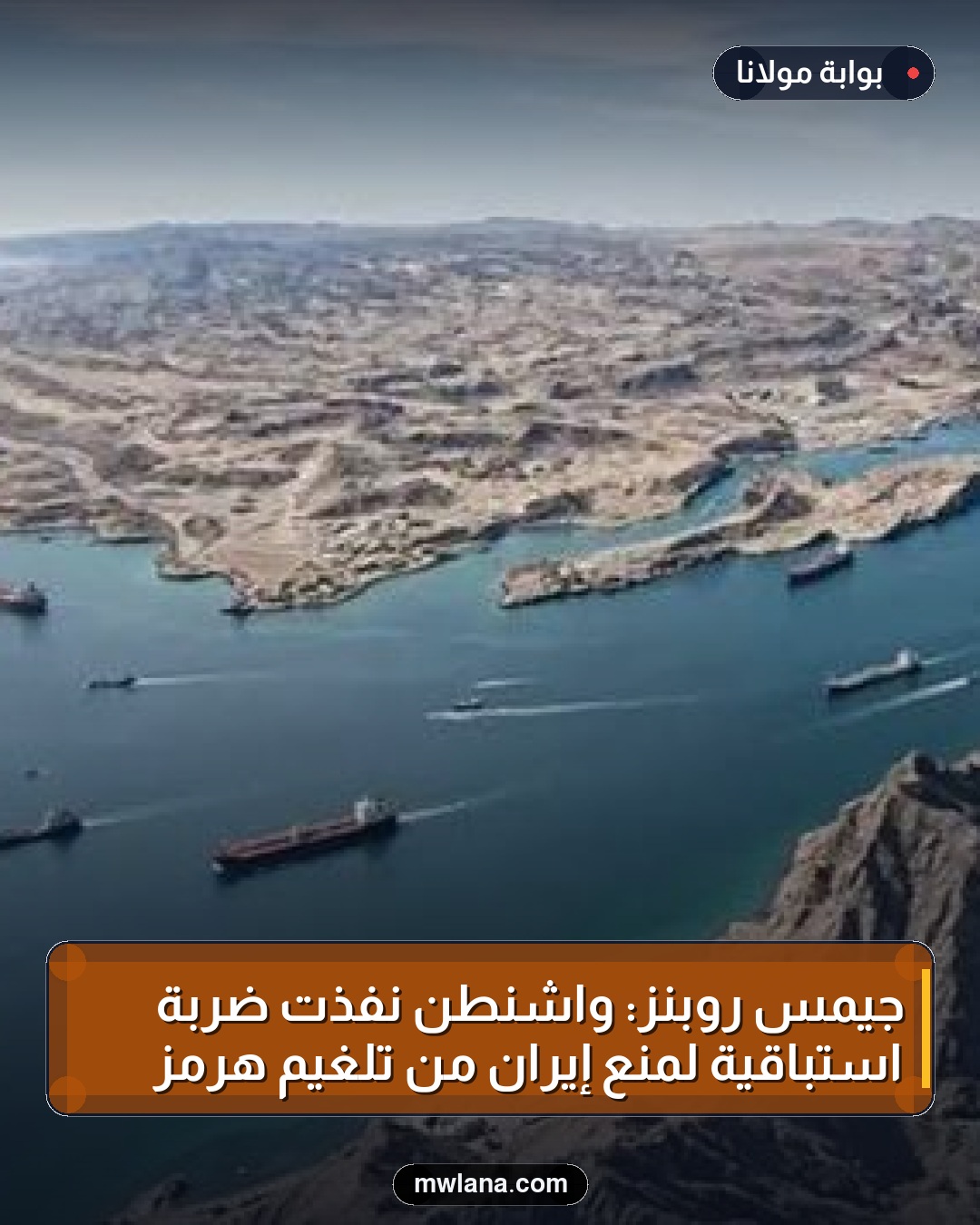 جيمس روبنز: واشنطن نفذت ضربة استباقية لمنع إيران من تلغيم هرمز