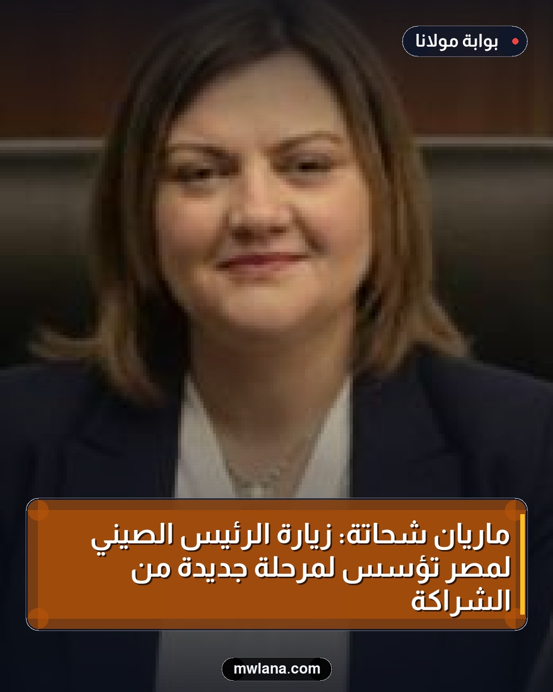 ماريان شحاتة: زيارة الرئيس الصيني لمصر تؤسس لمرحلة جديدة من الشراكة