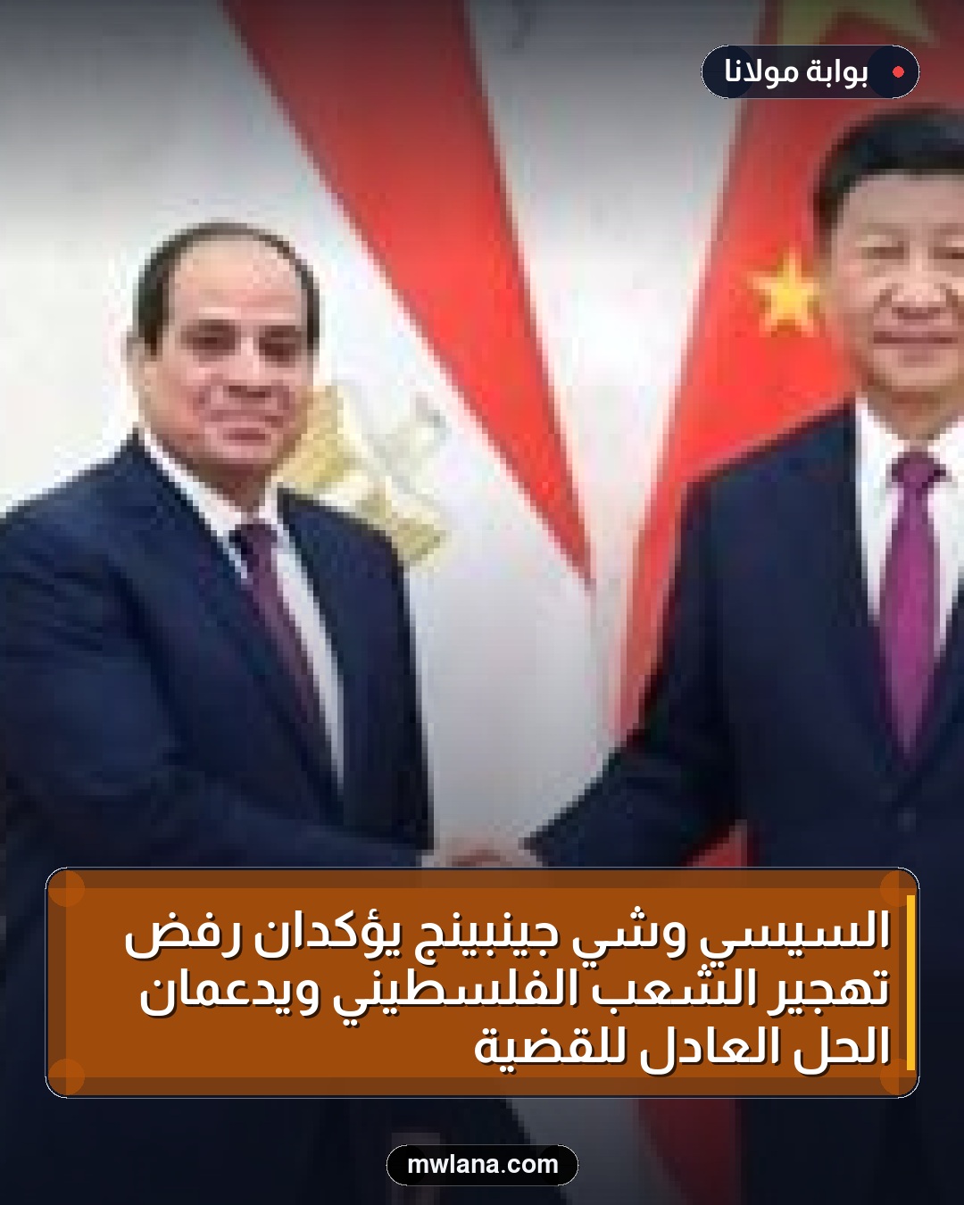 السيسي وشي جينبينج يؤكدان رفض تهجير الشعب الفلسطيني ويدعمان الحل العادل للقضية