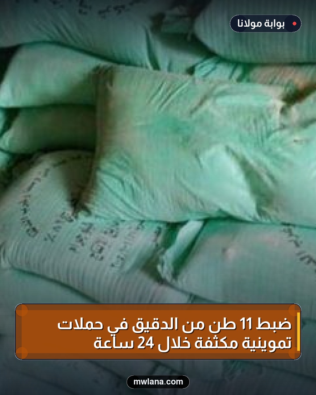ضبط 11 طن من الدقيق في حملات تموينية مكثفة خلال 24 ساعة