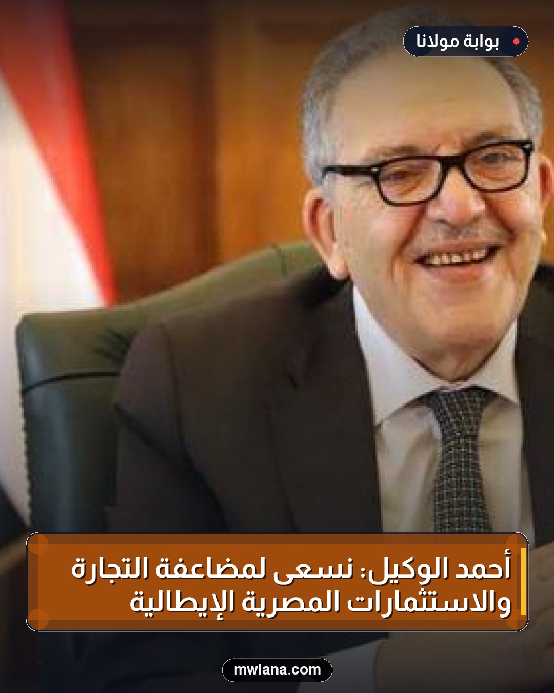 أحمد الوكيل: نسعى لمضاعفة التجارة والاستثمارات المصرية الإيطالية