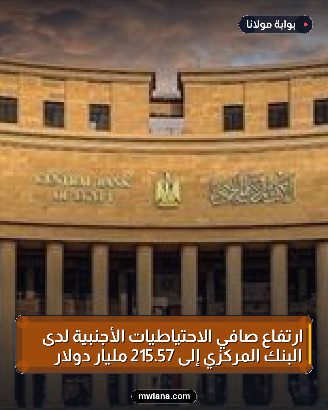 ارتفاع صافي الاحتياطيات الأجنبية لدى البنك المركزي إلى 57.215 مليار دولار