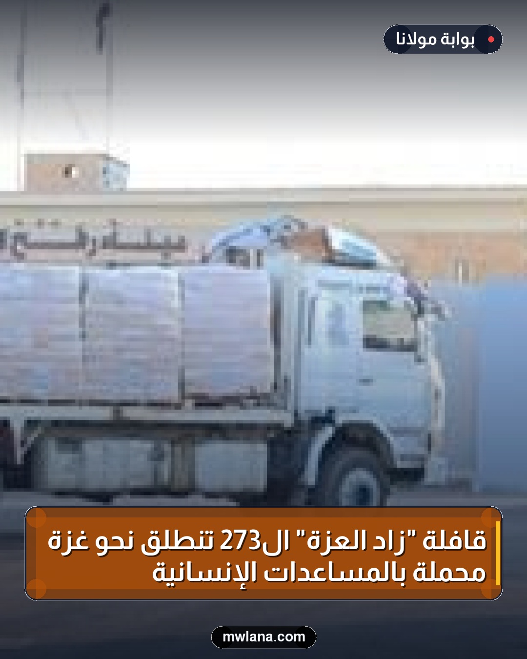 قافلة "زاد العزة" الـ273 تنطلق نحو غزة محملة بالمساعدات الإنسانية