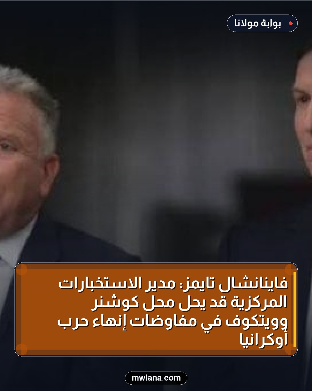 فاينانشال تايمز: مدير الاستخبارات المركزية قد يحل محل كوشنر وويتكوف في مفاوضات إنهاء حرب أوكرانيا