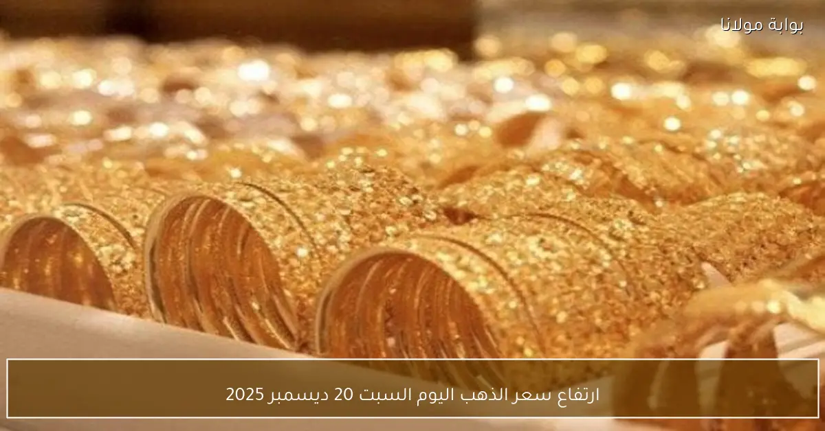ارتفاع سعر الذهب اليوم السبت 20 ديسمبر 2025