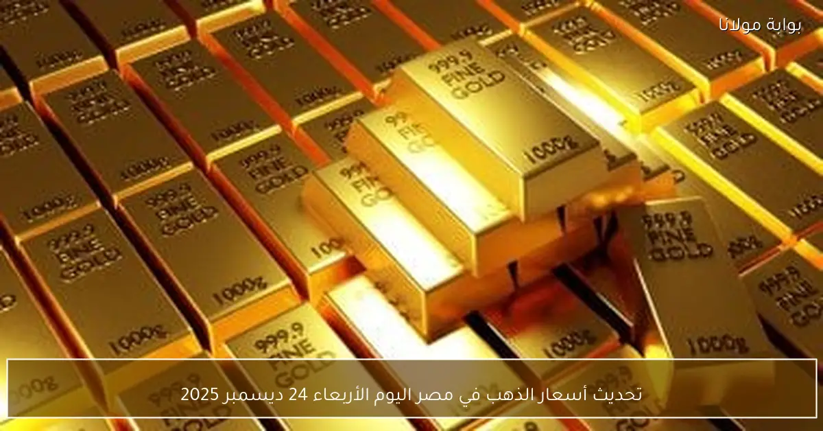 تحديث أسعار الذهب في مصر اليوم الأربعاء 24 ديسمبر 2025