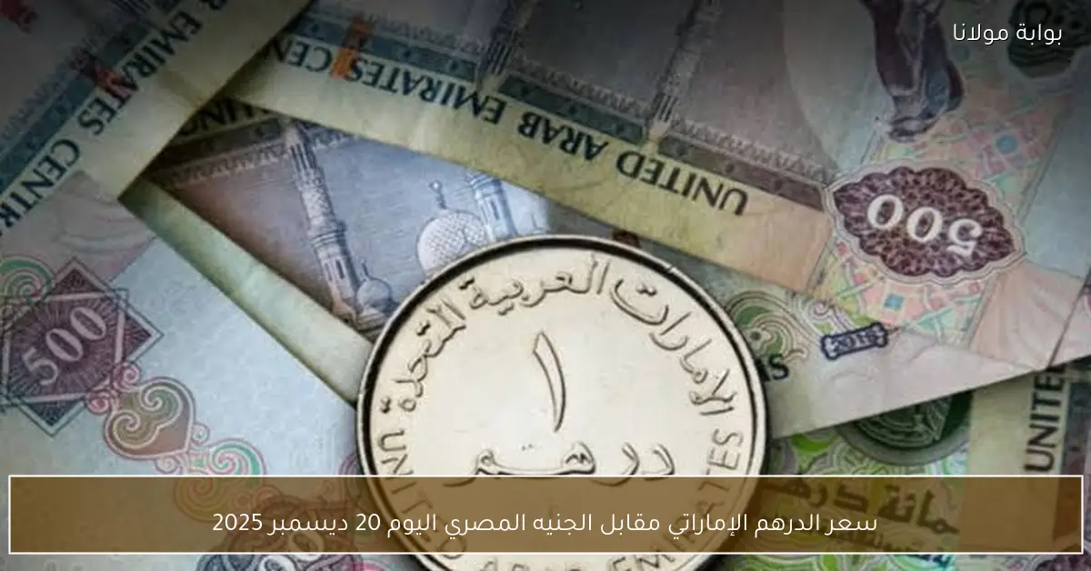 سعر الدرهم الإماراتي مقابل الجنيه المصري اليوم 20 ديسمبر 2025